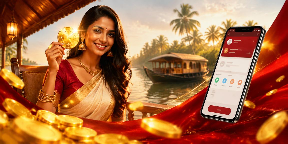 Elegant Kerala backwaters with golden light representing assurance and trust